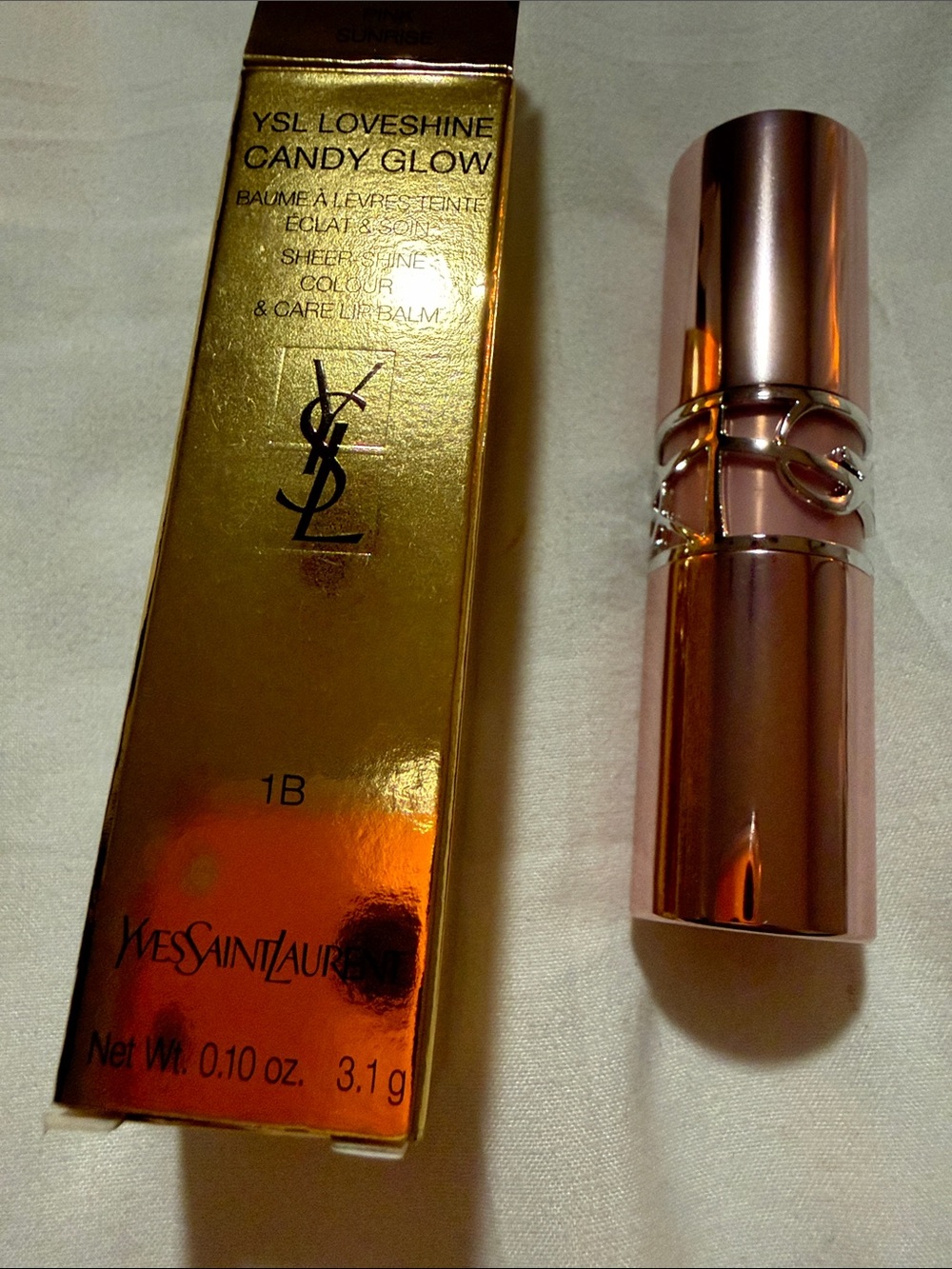 Ysl full-size candy glow (pink sunrise) and mini Ysl lipstick (rouge muse) NEW